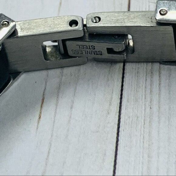 Stainless Steel And Rubber Cross Bracelet - Picture 2 of 2